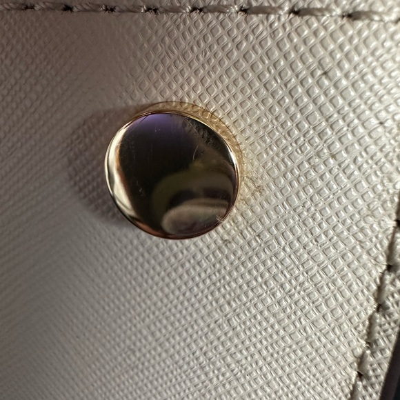 Michael Kors Carmen Small Saffiano Leather Belted Satchel Light Sand Beige - Picture 11 of 17